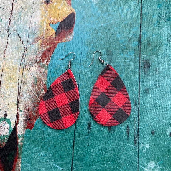 Jewelry Red Buffalo Plaid Dangle Earrings Poshmark